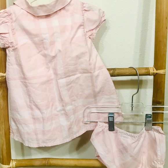 Burberry children pink plaid dress, puff sleeve - Picture 4 of 6